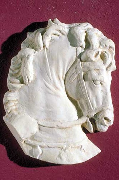 Horse Wall Plaque Athenian Steed Frieze made of bonded stone